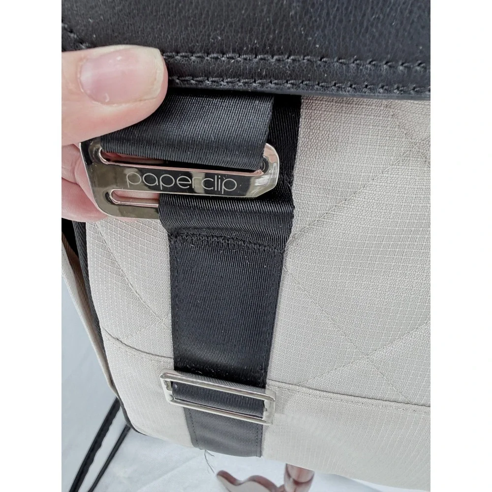 Paperclip Willow‎ Diaper Bag Backpack Cream Black Quilted with Changing Station